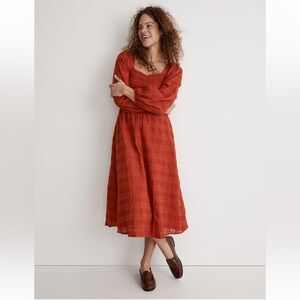 Madewell // Lucie Sweetheart Midi Dress in Fresh Chili